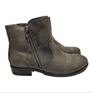 White Mountain Women's Boots Barlow Ankle Heel Zip Bootie Gray 9.5M